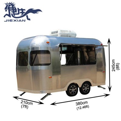 Jx-bt380 Camper Trailer/ Travel Trailer/ Stainless Steel Airstream Camper Food For Barbecue