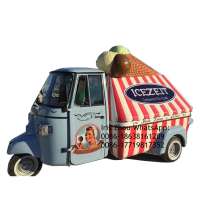 3 wheeler electric ice cream cart, ape piaggio motorcycle, ice cream food truck