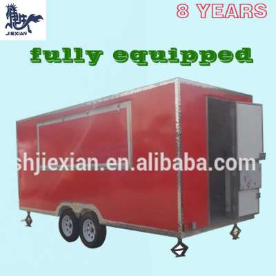 JX-FS500 small price outdoor used fast food mobile kitchen barbecue trailer, mobile field