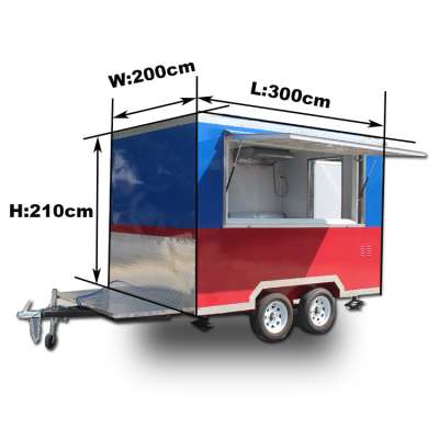 JX-FS300 rectangular Commercial hot dog ice cream egg waffle coffee food carts for sale